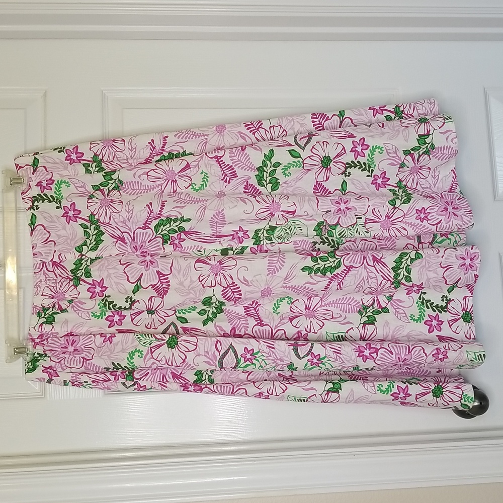 Woman Within Linen Blend Colorful Flowy Floral Midi Shirt Size Large - Picture 2 of 9